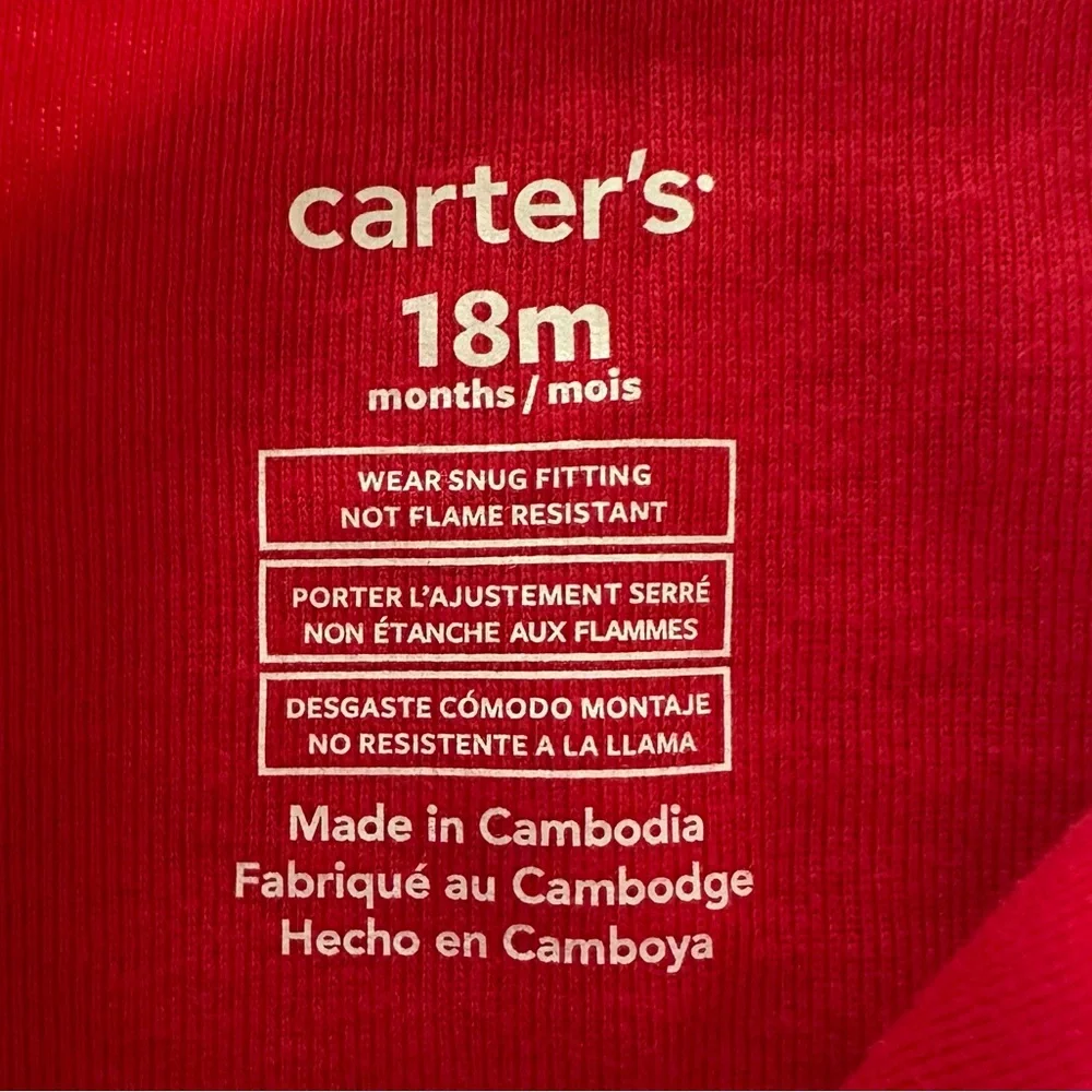 NWT Carter's Red Santa Pajama Set Sz 18 months
